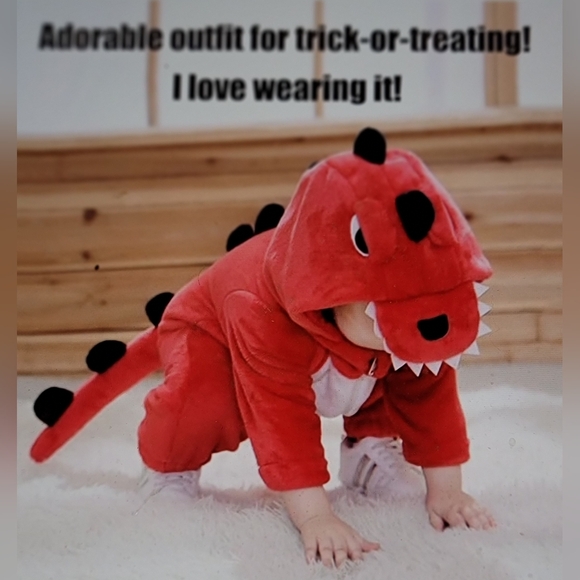 NWT Baby Dinasaur Animal Toddler Dress Up Onsie Costume Bunting 2 way zip - Picture 4 of 10
